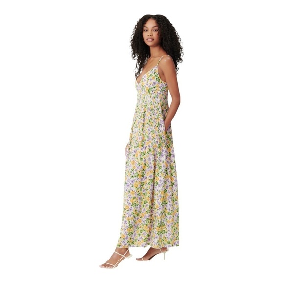 NWT NICHOLAS Susan Maxi Dress in Whistledown Floral Yellow Multi Size US 8 - Picture 4 of 15